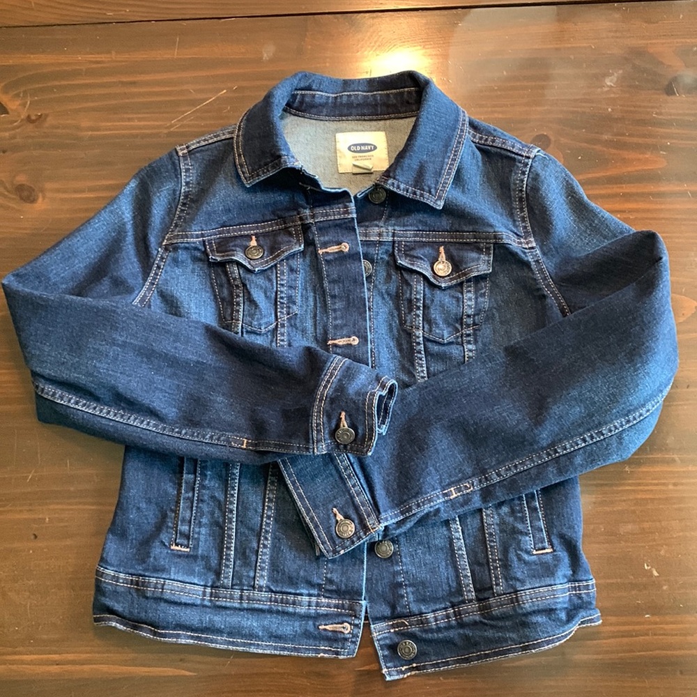 Old Navy Denim Jean Jacket Medium Dark Wash Blue Denim Women’s Size Small